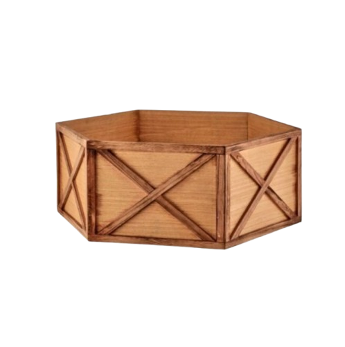 [MTX72321] WOOD HEXAGONAL TREE COLLAR 11X26"D