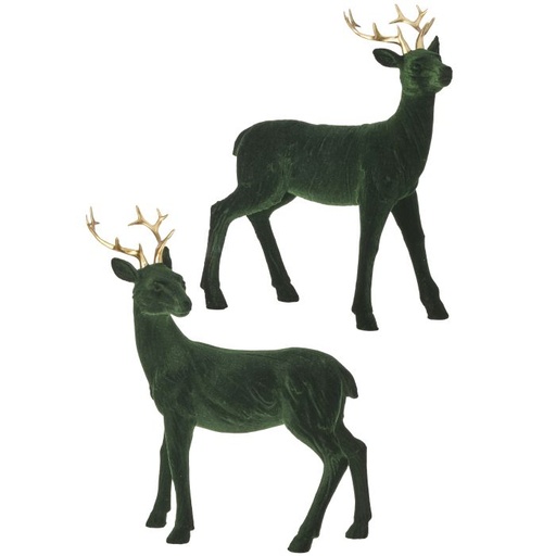 [MTX73033] 11" RESIN FLOCKED DEER INDIVIDUAL