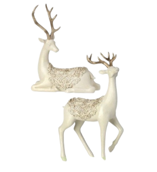 [MTX72962] 11.5" RESIN DEER W/SCROLL SADDLE INDIVIDUAL 