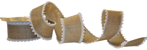 [71353-40-01] NAT LIN/WHT PUFF EMBRD2.5´´X10Y