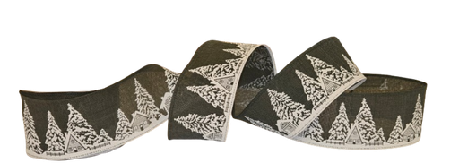 [76435-40-07] HNTR LIN/IVORY CABINS-TREES 2.5"X10Y