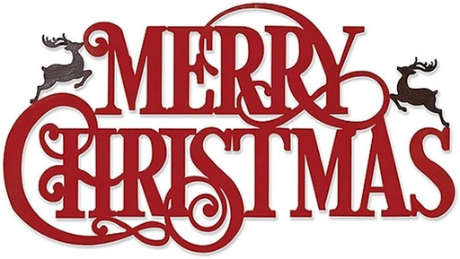 [2427100] 36"L METAL "MERRY CHRISTMAS" WALL HANGING