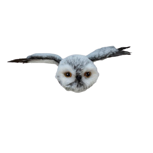 [C2254] 8"FLYING GRAY OWL ORN