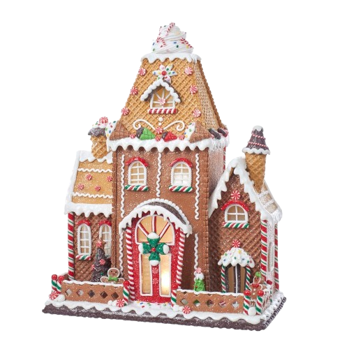 [D3268] 16" FANCY CLAY DOUGH GINGERBREAD HOUSE 