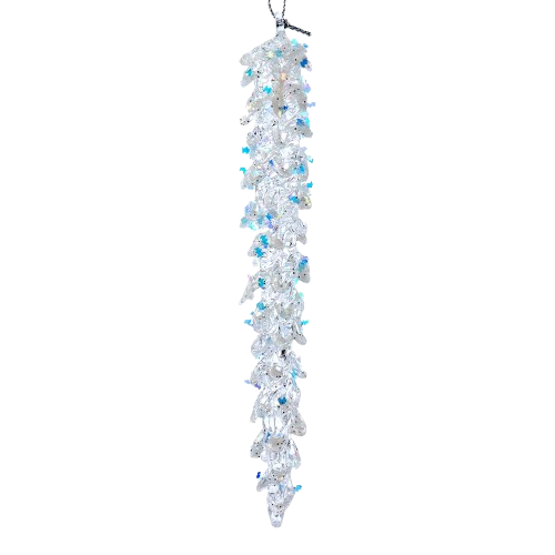 [F2255C] 6" SPUN GLASS CLEAR ICICLE BOX/4