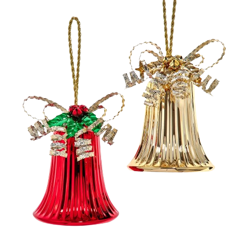 [J5098] 6.69"GOLD & RED BELL / INDIVIDUAL