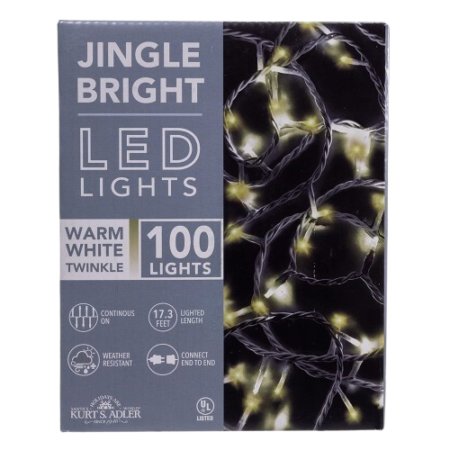 [UL5204WW] 100L WARM WHITE TWINKLE LED WHITE WIRE JINGLE