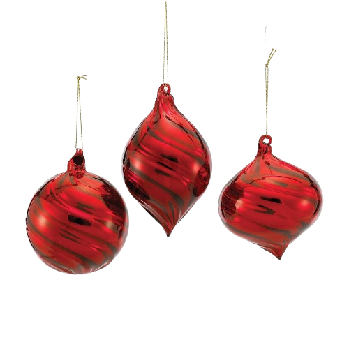 [D1999] 90MM GLASS RED BALL - ONION - FINIAL / INDIVIDUAL