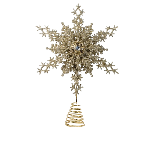 [H9156] CHAMPAGNE GOLD SNOWFLAKE TREETOP