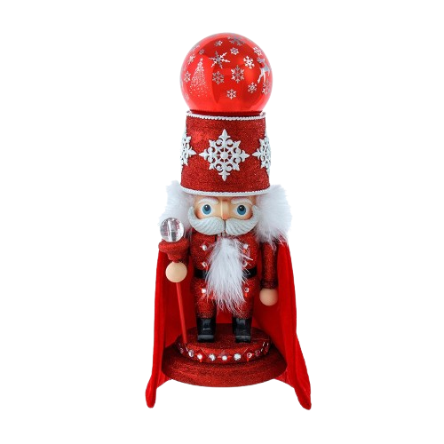 [HA0771] 14.5 HOLLYWOOD NUTCRACKER MUSICAL RED SOLDIER WITH WATER GLOBE 