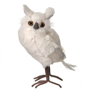 [MTX53986] 9" WHITE FURRED SNOW OWL
