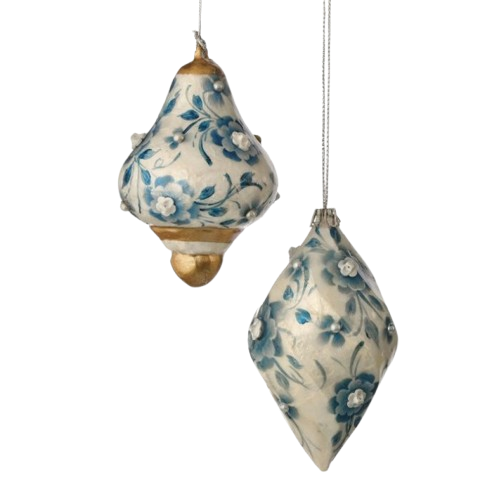 [MTX75482] 5-5.5" CAPIZ FLORAL DROP/FINIAL ORNAMENT - INDIVIDUAL