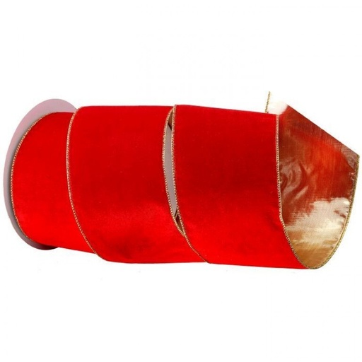 [MTX60163] 4"X10Y DELUXE VELVET GOLD BACK RIBBON"