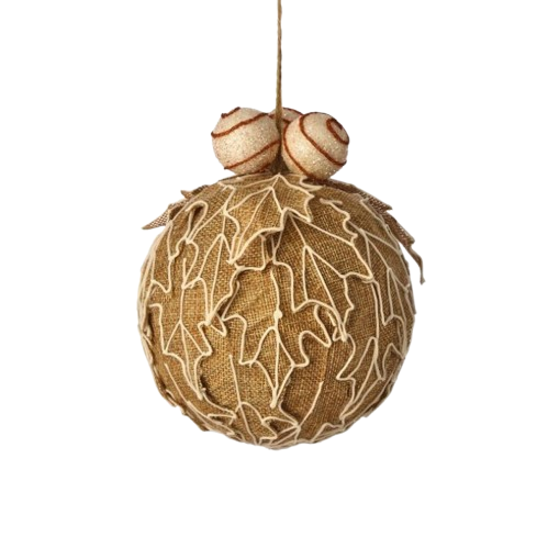 [MTX75552] 5" SUGAR/SPICE HOLLY BALL ORNAMENT 