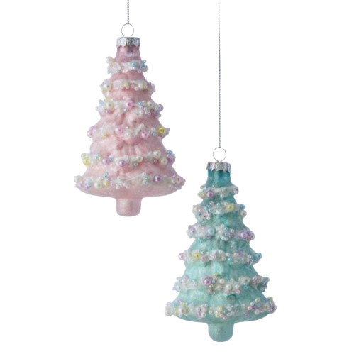 [MTX75705] 5" GLASS FROSTING TREE ORNAMENT - INDIVIDUAL