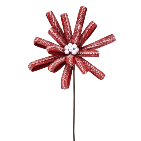 [MTX75789RW] 22" SUGAR/SPICE GINGERBREAD LOOP STEM - RED WHITE 