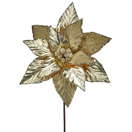 [MTX75809] 22" CHAMPAGNE BUBBLY POINSETTIA STEMV