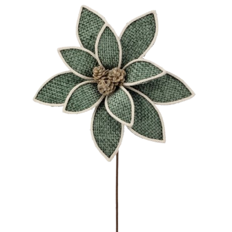 [MTX75810GRN] 22" FOREST EDGE POINSETTIA STEM - GREEN 