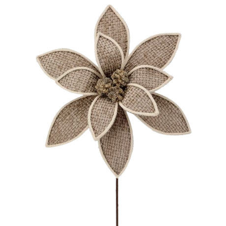 [MTX75810KHAKI] 22" FOREST EDGE POINSETTIA STEM - KHAKI