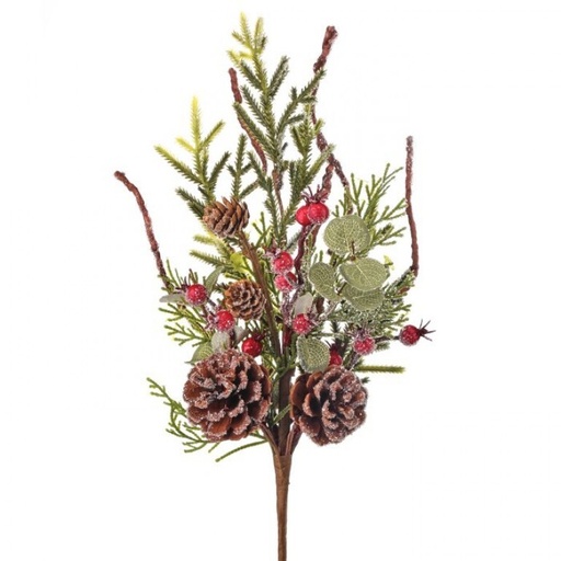 [MTX66863] 20" FROST MIX GREENS/BERRY/CONE SPRAY