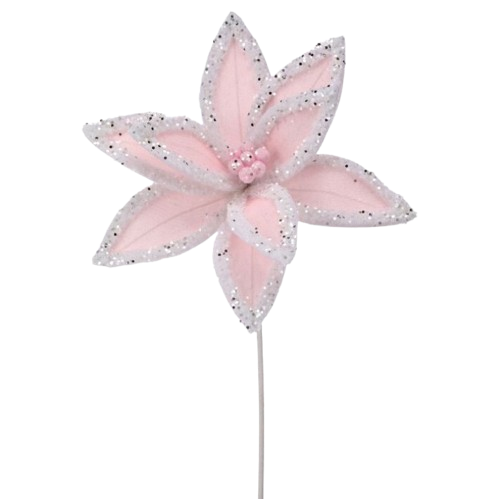 [MTX75825] 22" WINTER FREEZE POINSETTIA STEM - BLUSH PINK