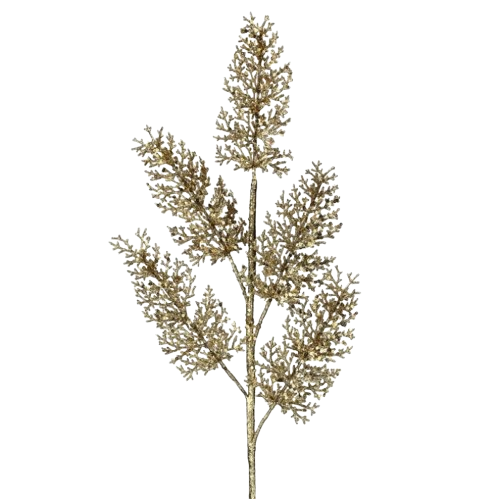 [MTX75827GOLD] 31" SEQUIN CORAL LEAF SPRAY - GOLD 