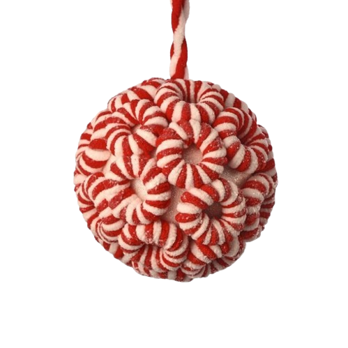[MTX75871] 6" CHENIELE PEPPERMINT BALL ORNAMENT