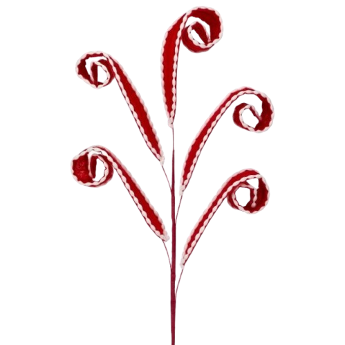[MTX75881RW] 32" FELT W/PIPING CURL SPRAY - RED WHITE