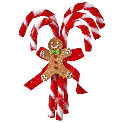 [MTX75949] 13" CANDY CANE/GINGERBREAD BUNDLE - RED WHITE