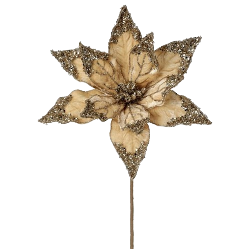 [MTX75972] 24" VELVET/SEQUIN EDGE POINSETTIA