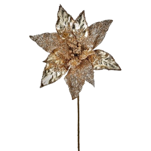 [MTX75973] 24" METALLIC BEADED POINSETTIA STEM