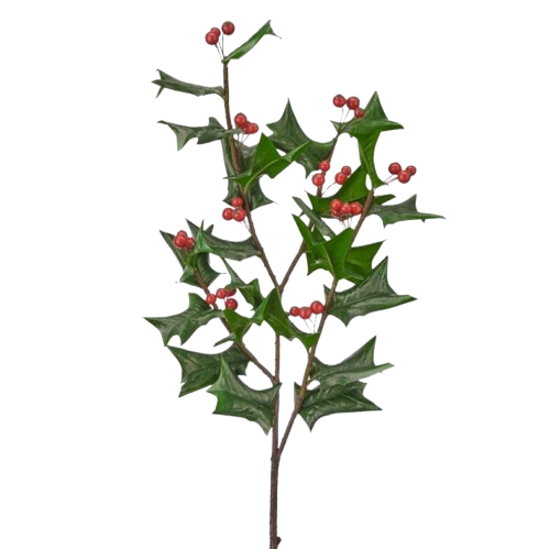 [MTX76037] 30" UV FRESH CUT HOLLY SPRAY - GREEN RED