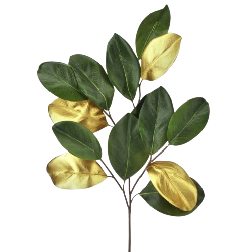 [MTX76040] 33" GILDED MAGNOLIA LEAF STEM