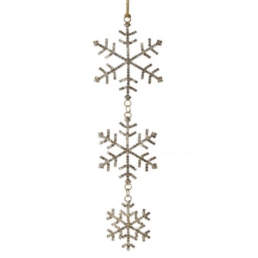 [MTX72570] 10" PETITE JEWEL SNOWFLAKE DROP ORNAMENT GOLD