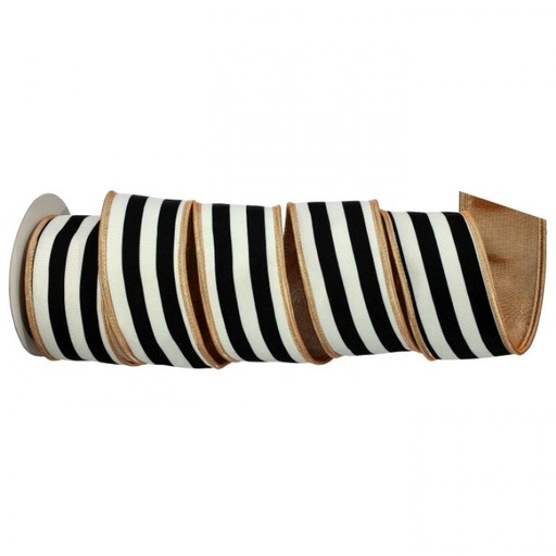 [MTX72721] 2.5" X5Y COTTON W/LAME STRIPE RIBBON