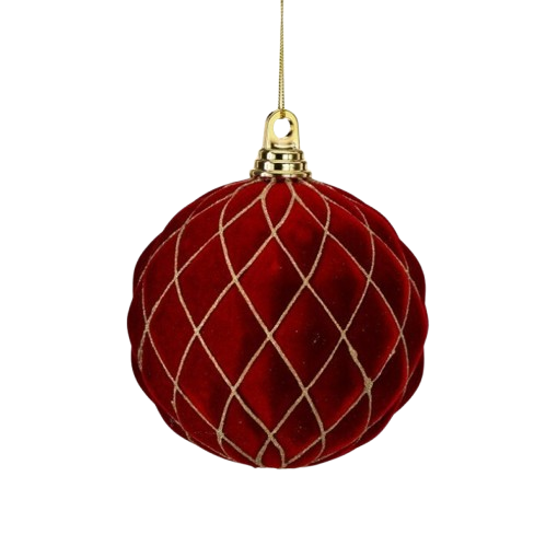 [MTX76071] 150MM VP FLCK W/GLTR DIAMOND BALL -  BX/2 - BURGUNDY
