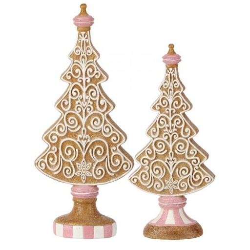 [MTX73328G] 13.5" - RESIN ICING GINGERBREAD TREE INDIVIDUAL GRANDE