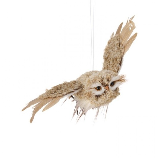 [MTX74126] 12.5" WINTER CHALET FLYING FEATHER OWL