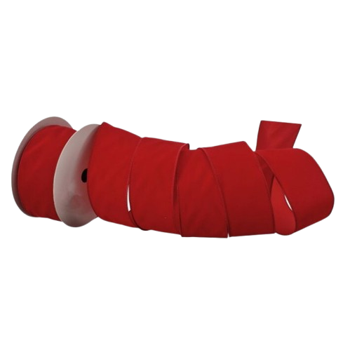 [MTX76086] 2.5"X20Y VELVET RIBBON -  RED 