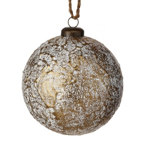 [MTX74447] 4" "FAUX" LEATHER METALLIC BALL ORNAMENT