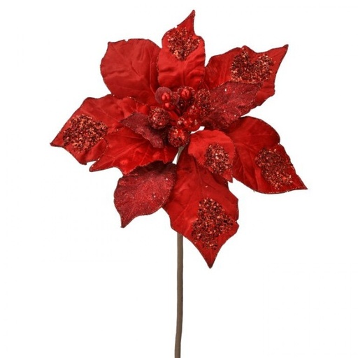 [MTX74866RED] 28"T GRANDE GLAMOUR POINSETTIA STEM 18"D - RED