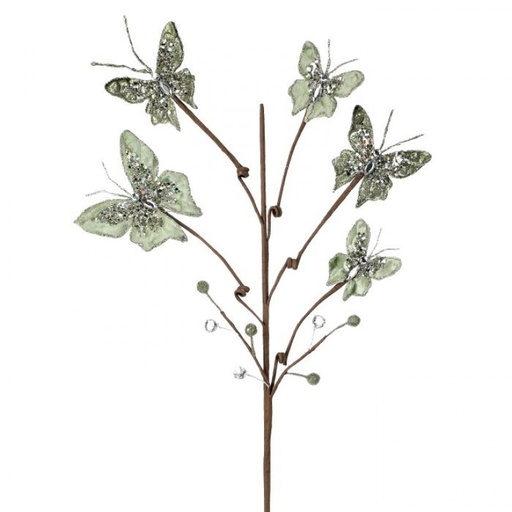 [MTX74870] 29" GRANDE GARDEN SEQUIN BUTTERFLY SPRAY - MINT GREEN