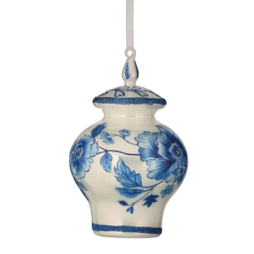 [MTX76388] 6.5" GLASS CHINOSERIE URN ORNAMENT