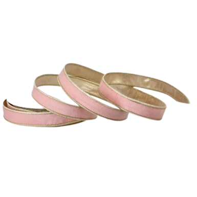 [MTX74879] 1"X10Y VELVET PASTEL RIBBON W/EDGE ROSE