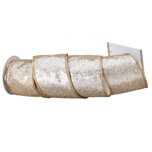 [MTX74919] 4"X5Y SEQUIN EMB.DUPION RIBBON