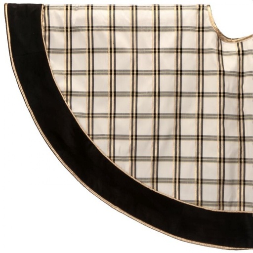 [MTX74954] 54" DUPION PLAID W/VELVET TREE SKIRT
