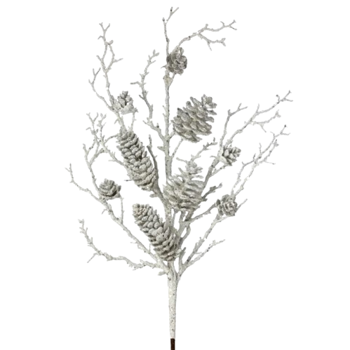 [MTX76464] 24" SNOWY GLITTER CONE SPRAY W/BRANCH