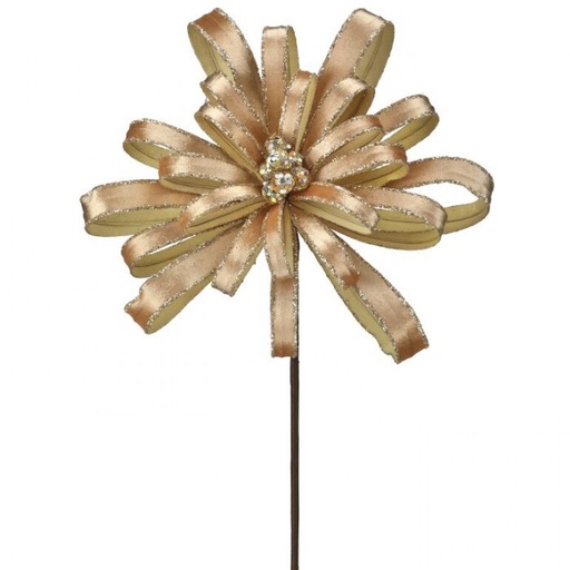 [MTX74968CH] 19" GLIITER EDGE PETAL BLOSSOM STEM - CHAMPAGNE