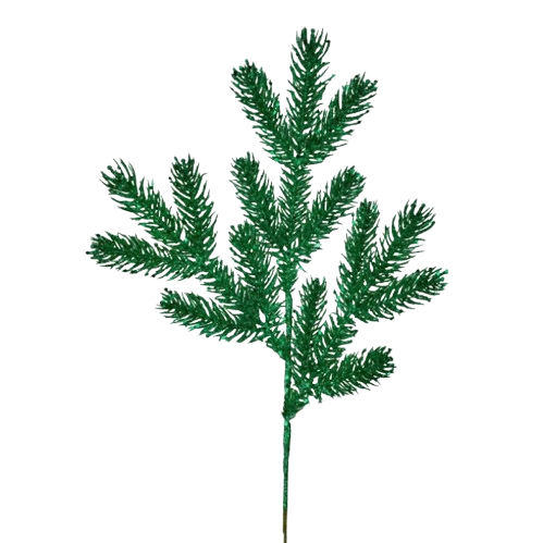[MTX76475] 21" SEQUIN GLITTER SPRUCE SPRAY - GREEN