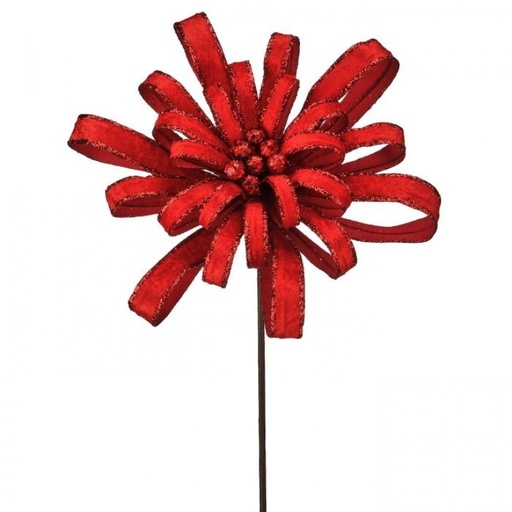 [MTX74968RED] 19" GLIITER EDGE PETAL BLOSSOM STEM - RED